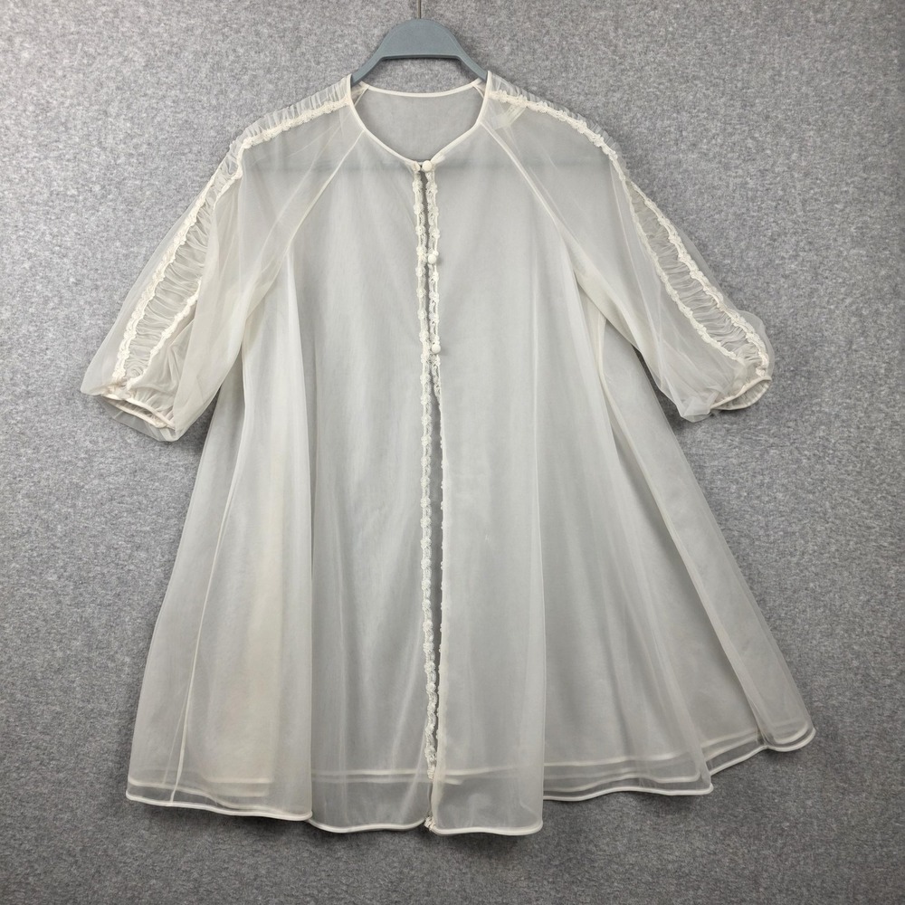 vassarette Sheer Cream Vintage-Style Robe